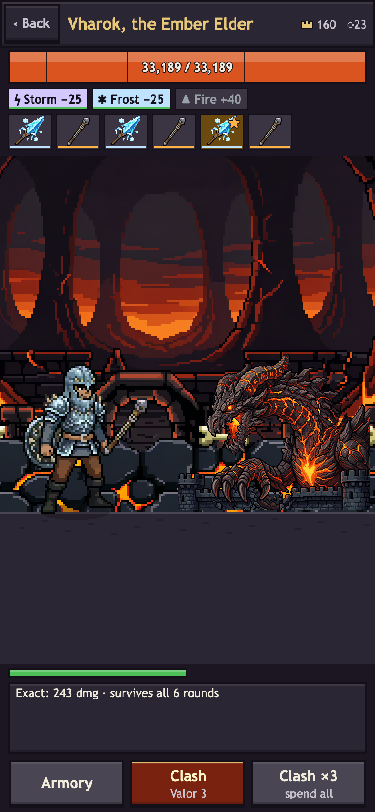 Clashing with Vharok, one of the season's four Elder Wyrms